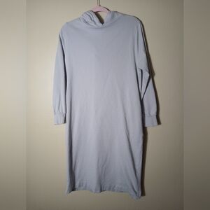 Zara Light Gray Long Sleeve Hoodie Dress. Size Medium. 100% Cotton